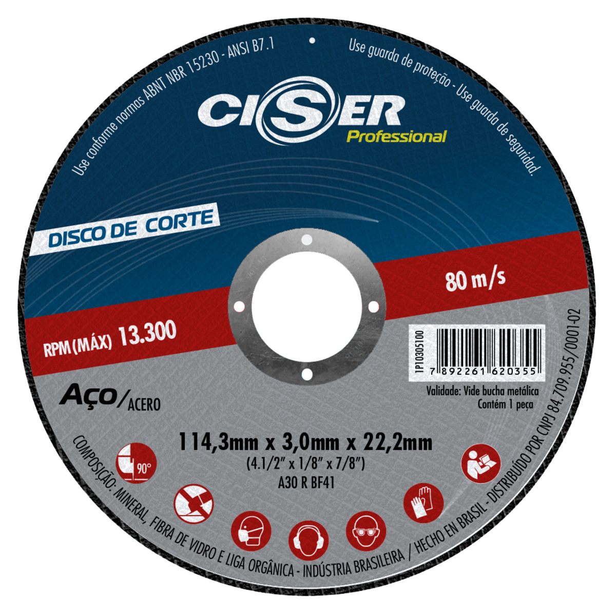 DISCO DE ZIRCONIO 4-1/2"